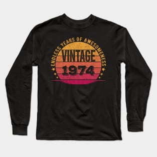 Vintage 1974 48th Birthday Gift Idea 48 Years Old Long Sleeve T-Shirt